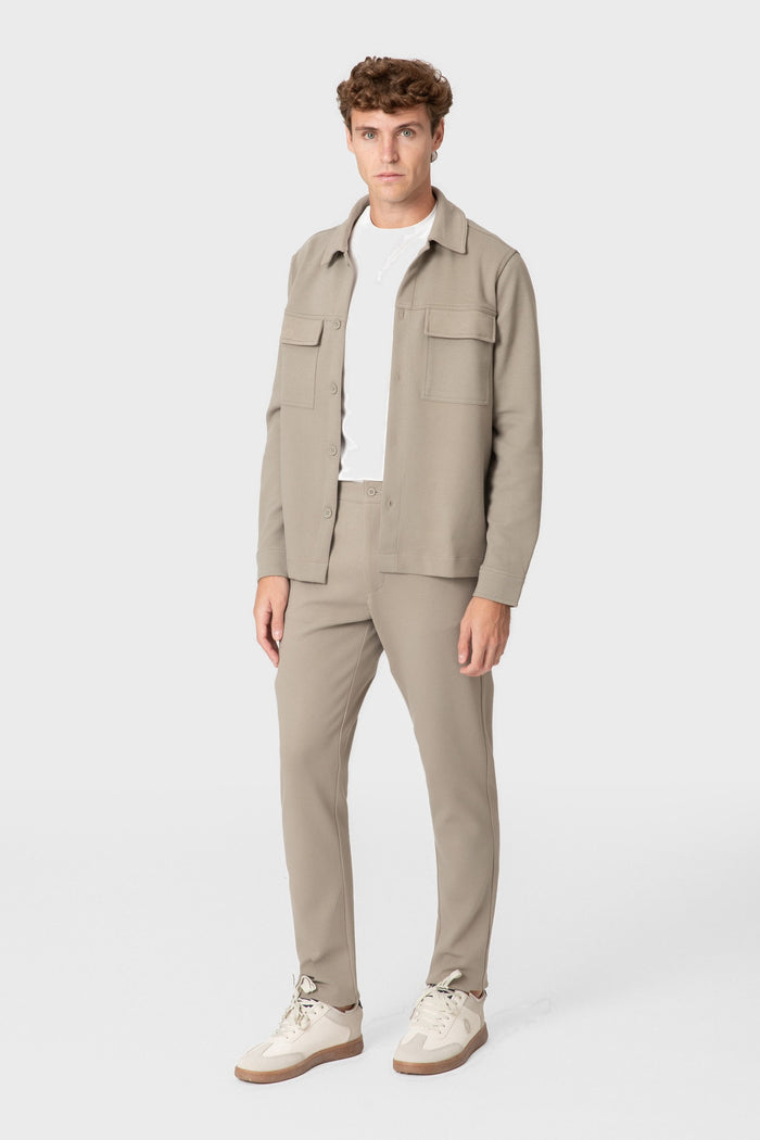 SOBRECAMISA PUNTO DIAGONAL BEIGE