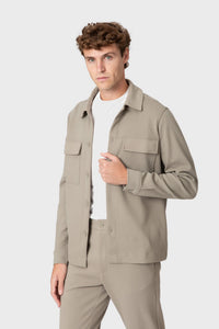 SOBRECAMISA PUNTO DIAGONAL BEIGE