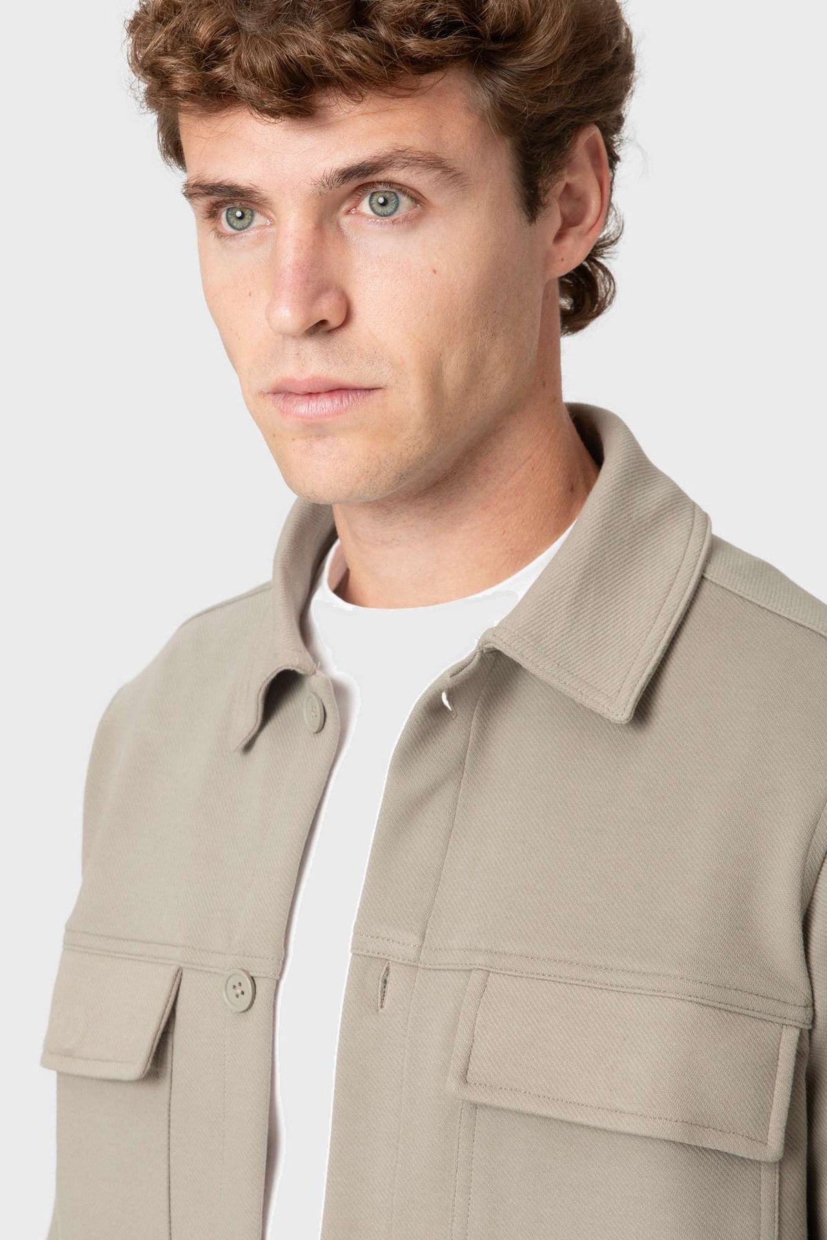 SOBRECAMISA PUNTO DIAGONAL BEIGE