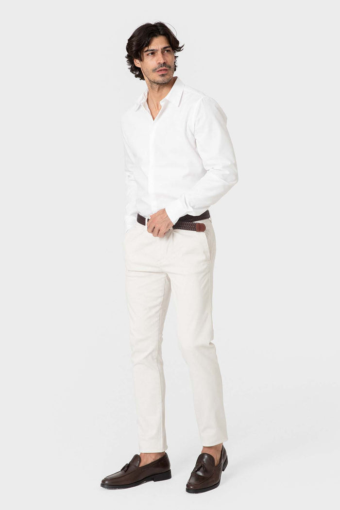 CAMISA VESTIR BLANCA BROCADO