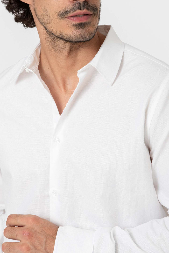 CAMISA VESTIR BLANCA BROCADO