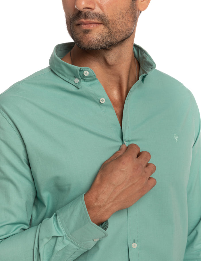 CAMISA OXFORD LISA VERDE