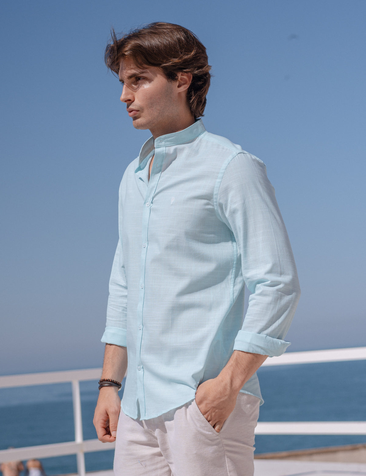 CAMISA OXFORD LISA GOLA MANDARIM