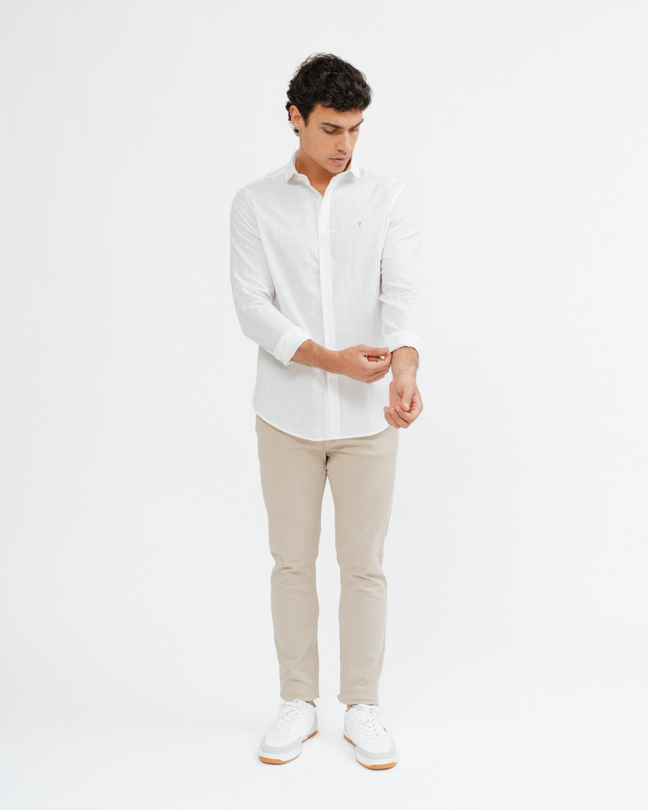 CAMISA FLAMÉ CON LINO BLANCA