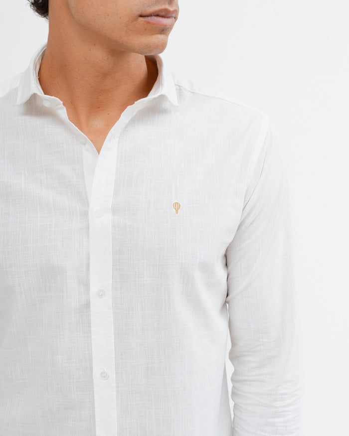 CAMISA FLAMÉ CON LINO BLANCA