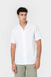 CAMISA LINO BLANCA MANGA CORTA