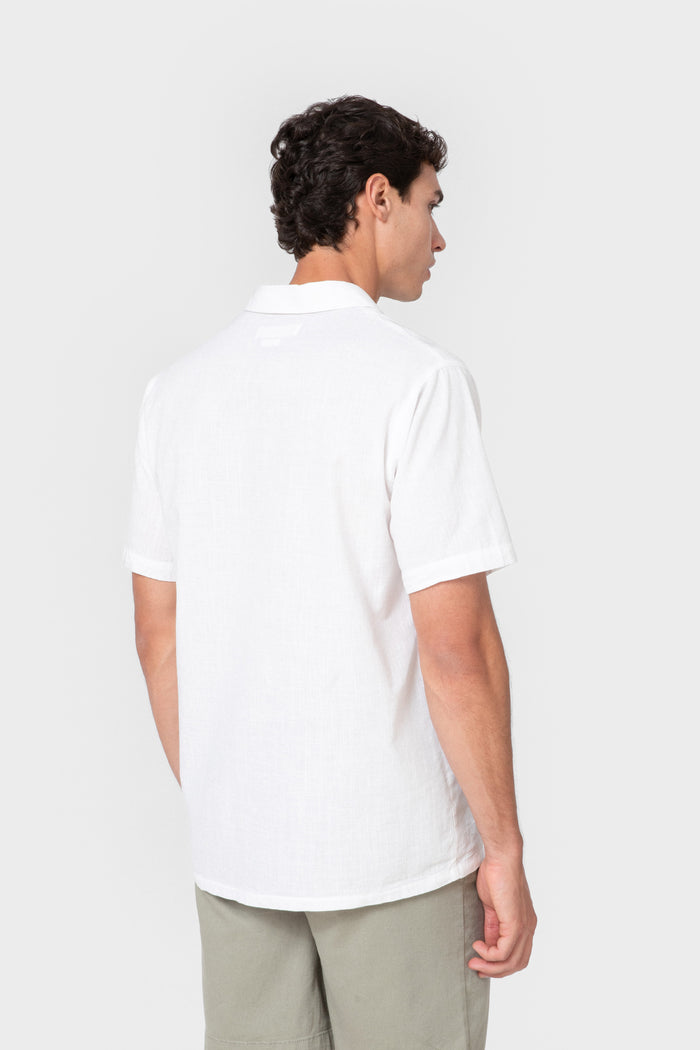 CAMISA LINO BLANCA MANGA CORTA