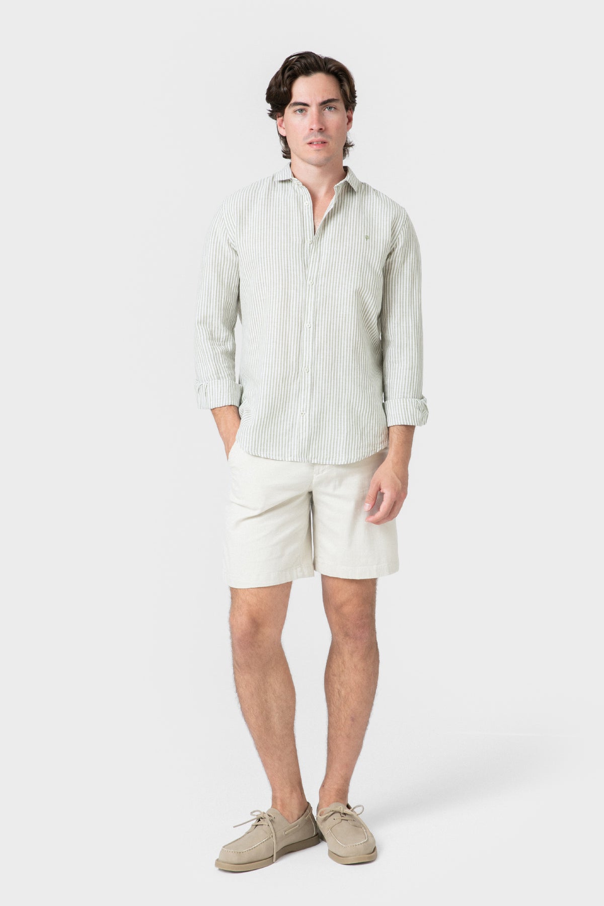 CAMISA LINHO ÀS RISCAS