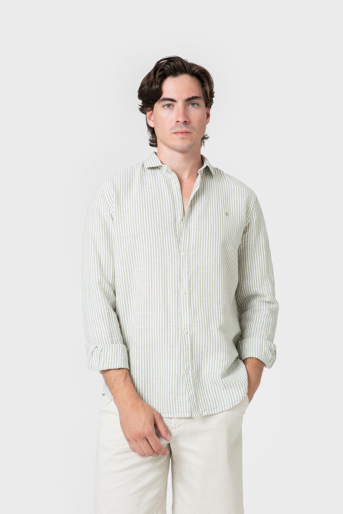 CAMISA LINHO ÀS RISCAS