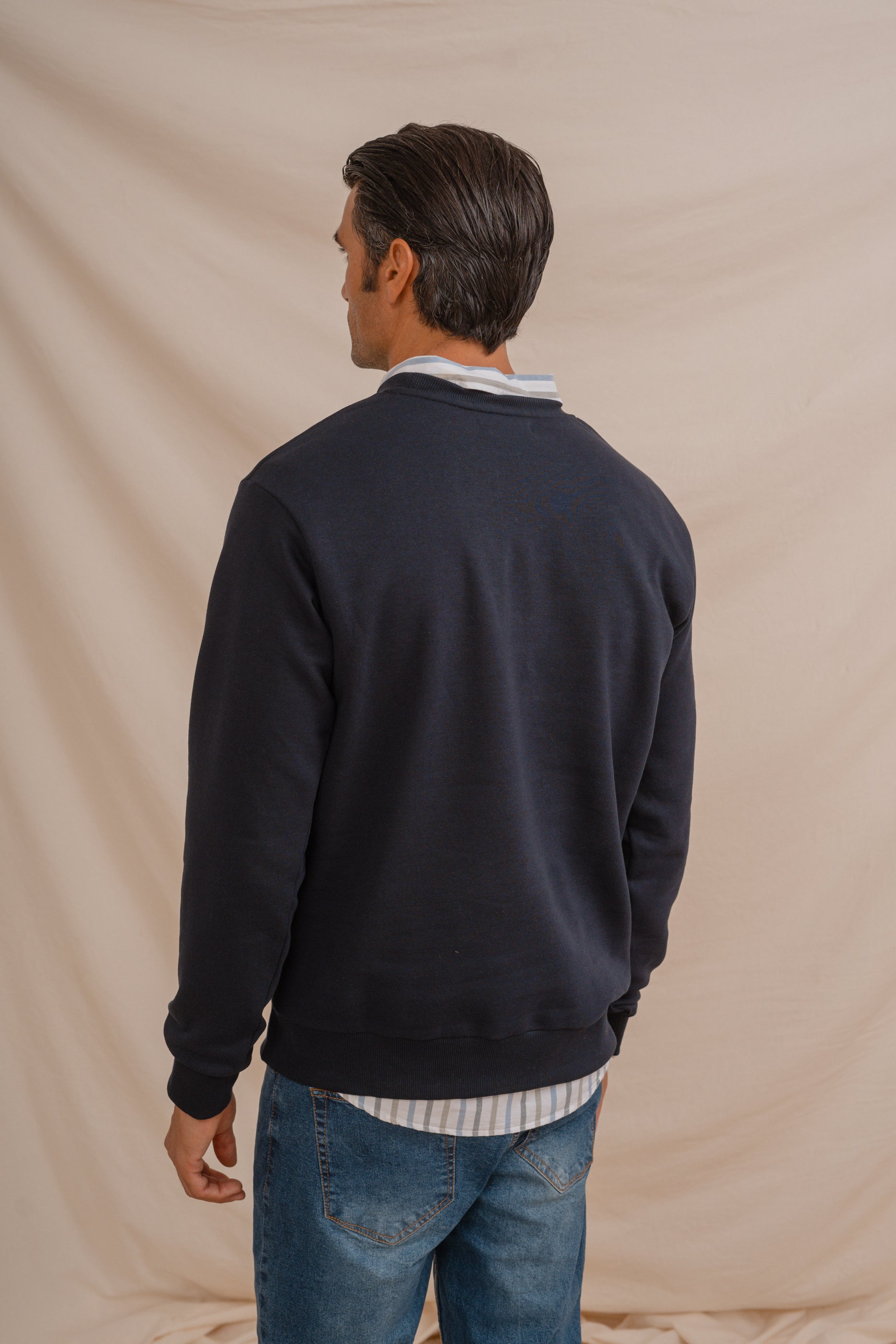 SUDADERA BORDADA MARINO