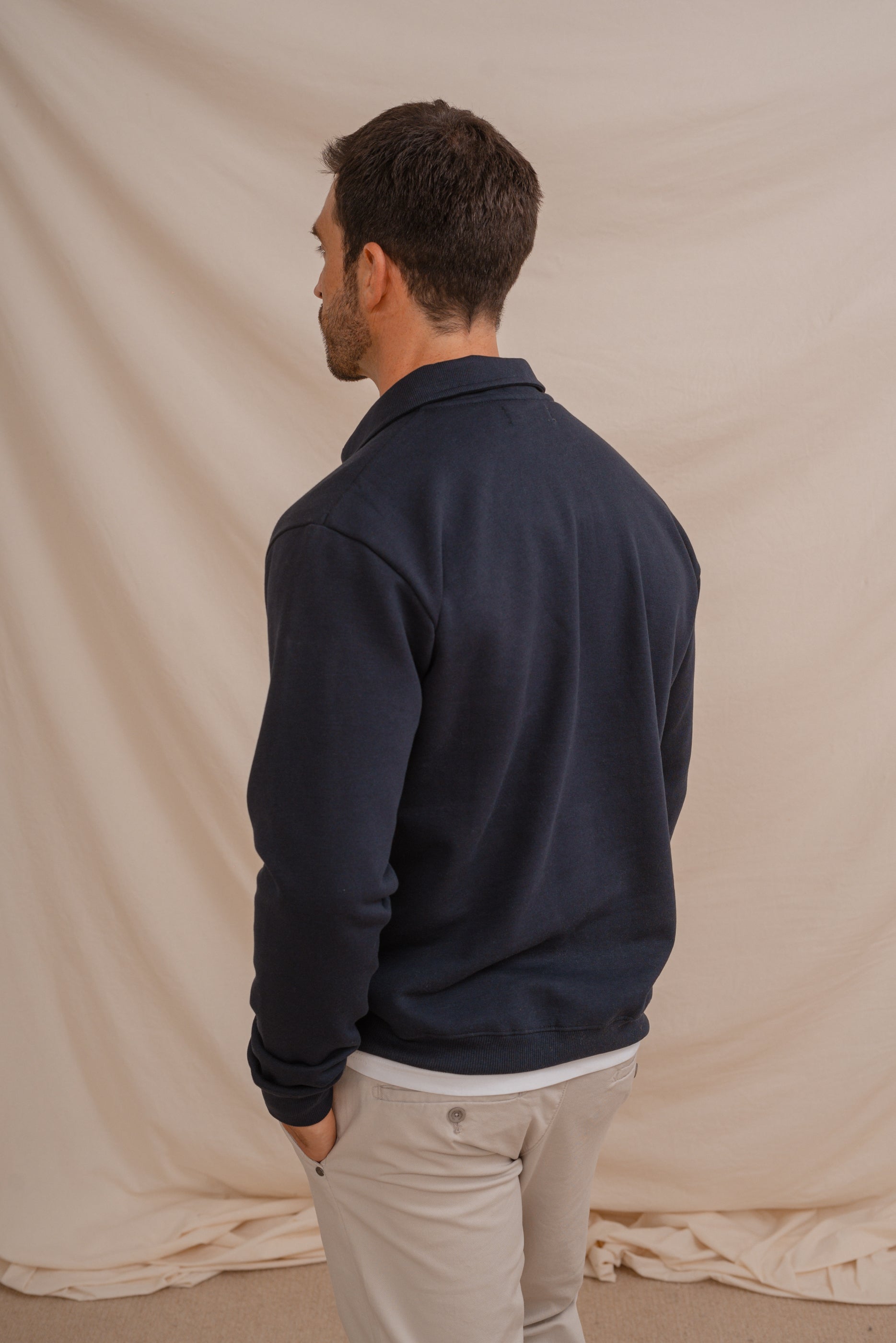 SUDADERA BÁSICA CON CREMALLERA AZUL