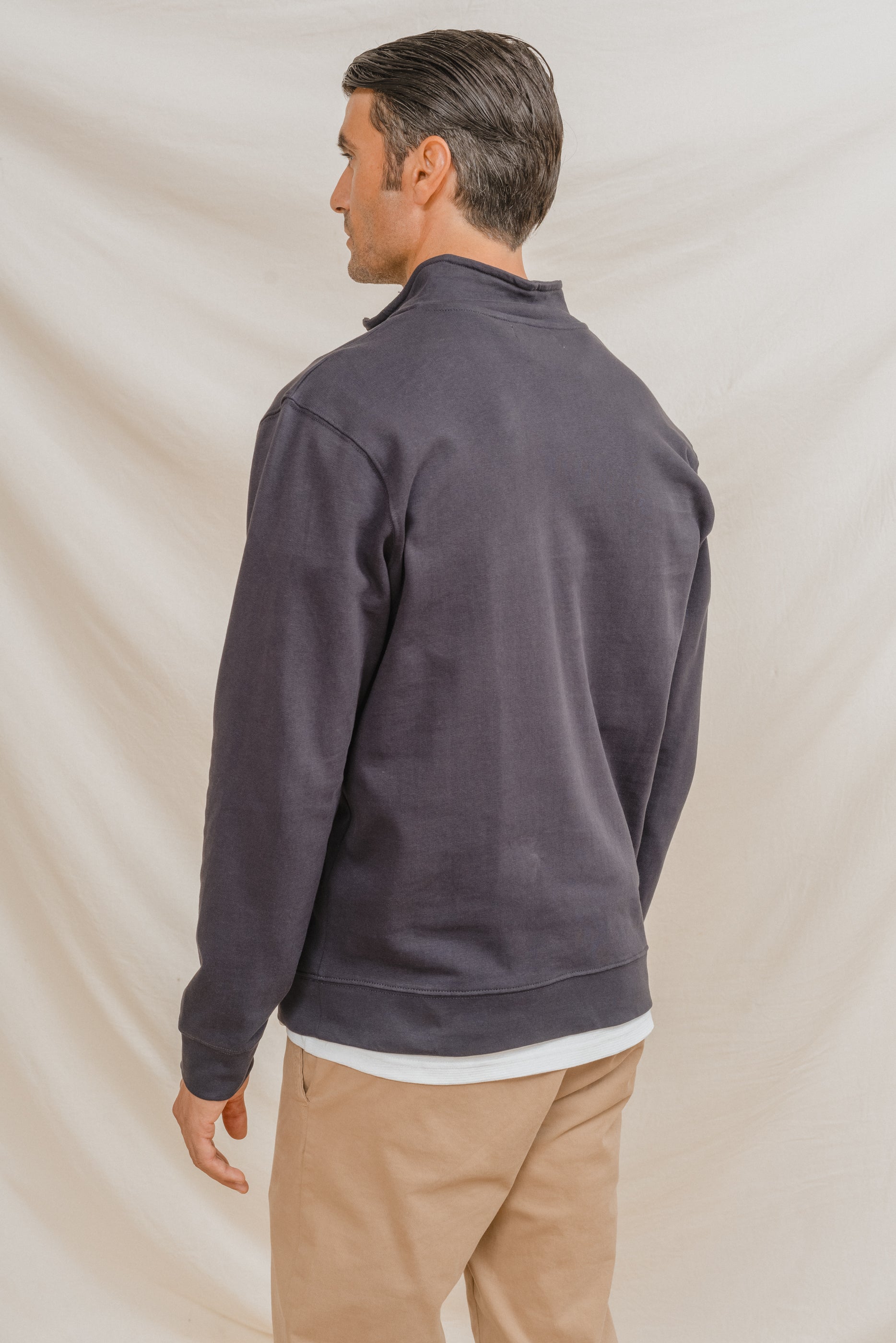 SUDADERA BÁSICA CON CREMALLERA AZUL