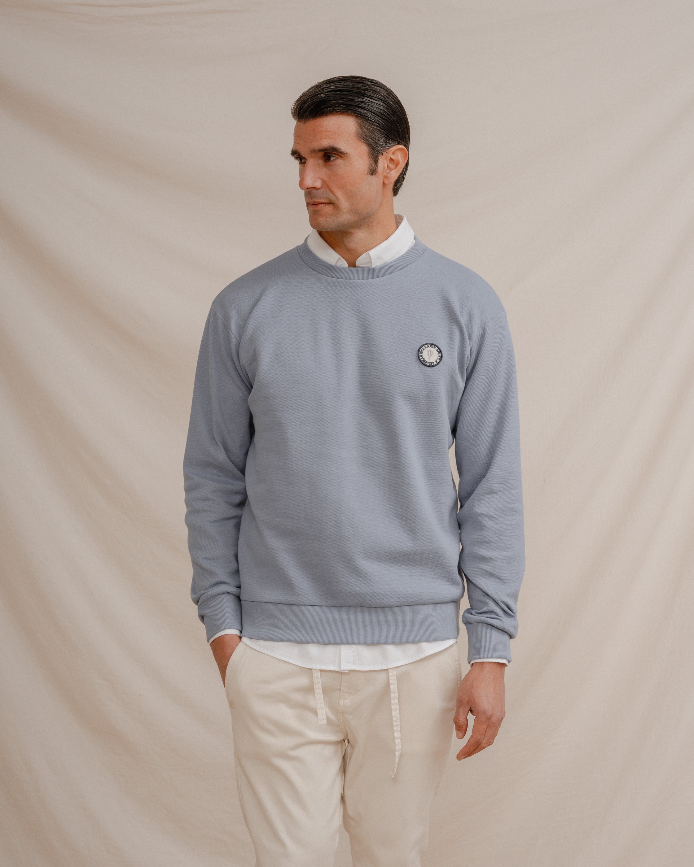 SUDADERA PIQUÉ CELESTE