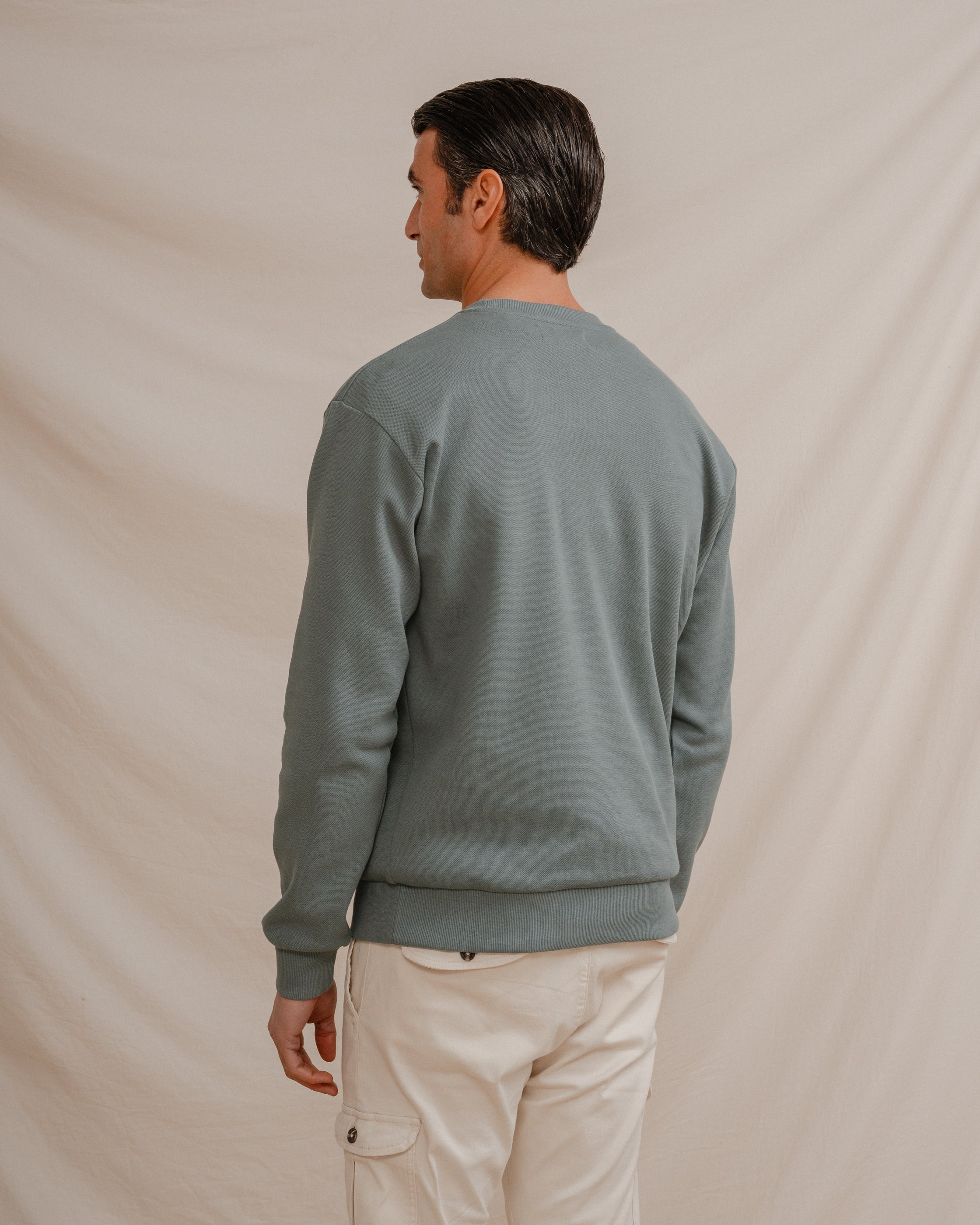 SUDADERA PIQUÉ BORDADO VERDE