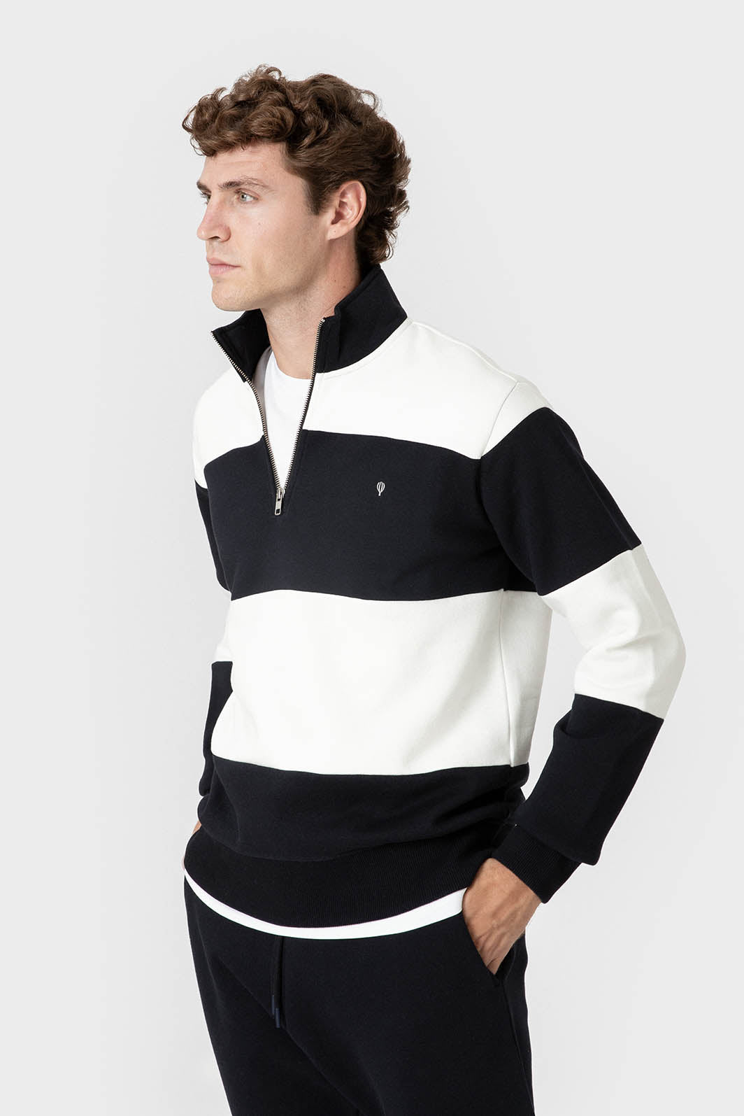 SUDADERA RAYAS MARINA