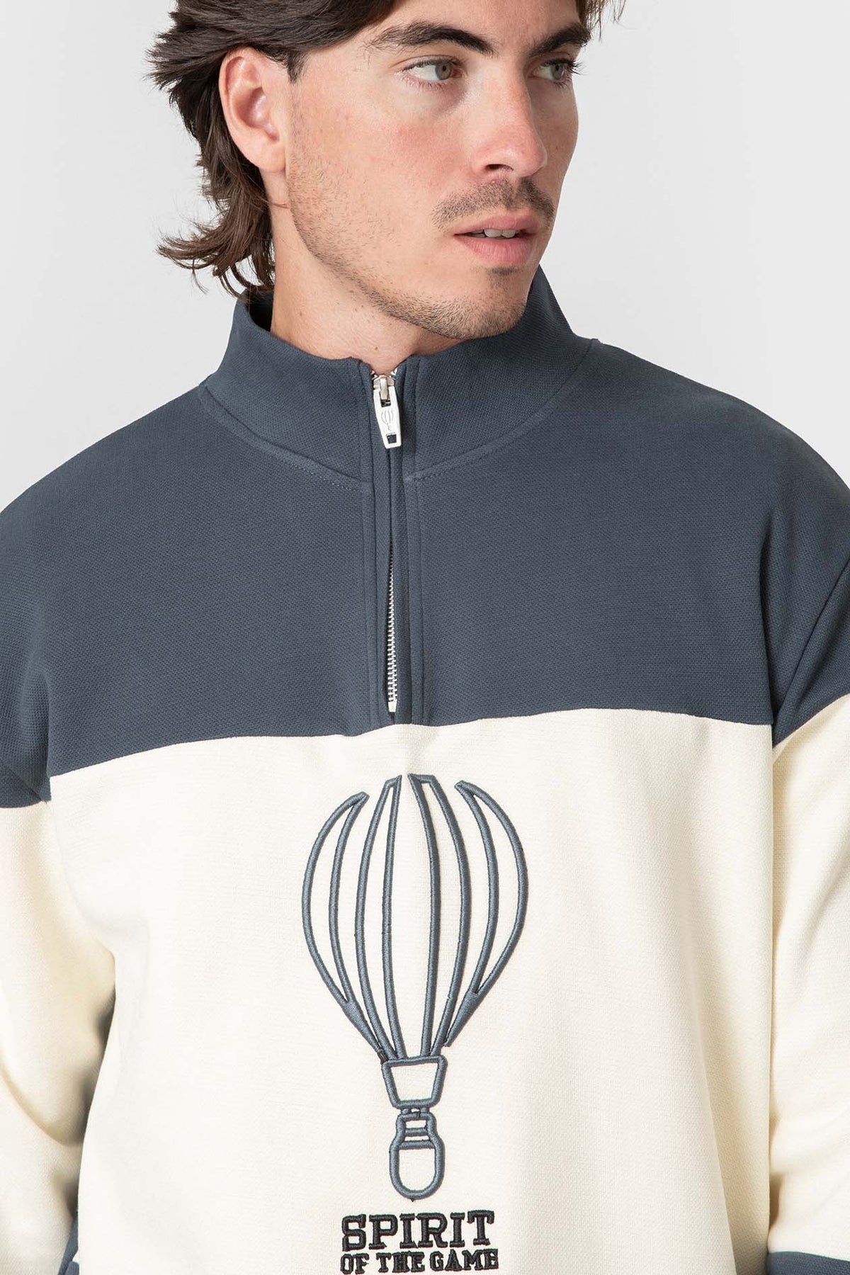 SUDADERA PANELADA CREMALLERA