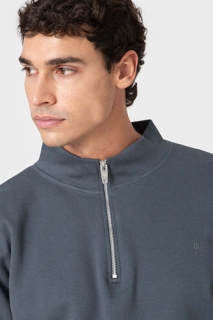 SUDADERA CREMALLERA AZUL