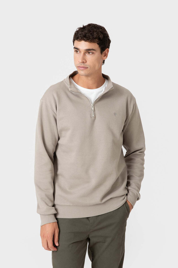 SUDADERA CREMALLERA BEIGE