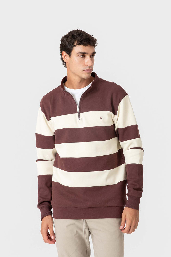 SUDADERA PANELADA CREMALLERA BURDEOS