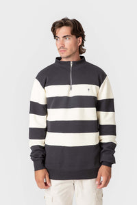 SUDADERA PANELADA CREMALLERA MARINO