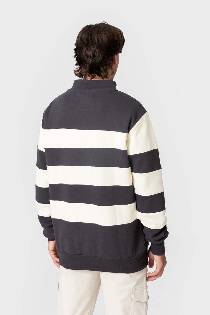 SUDADERA PANELADA CREMALLERA MARINO