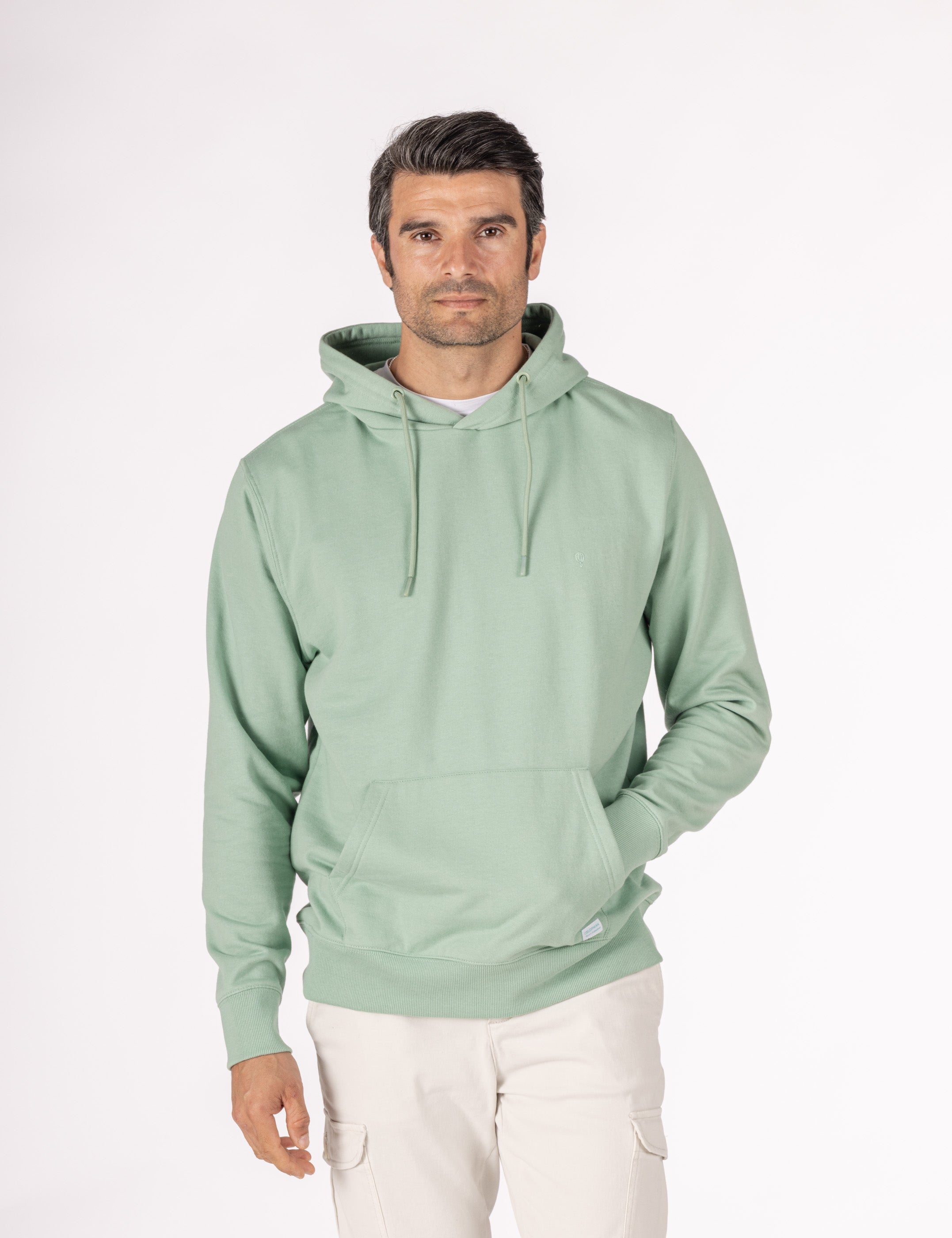 SUDADERA CANGURO CON CAPUCHA VERDE