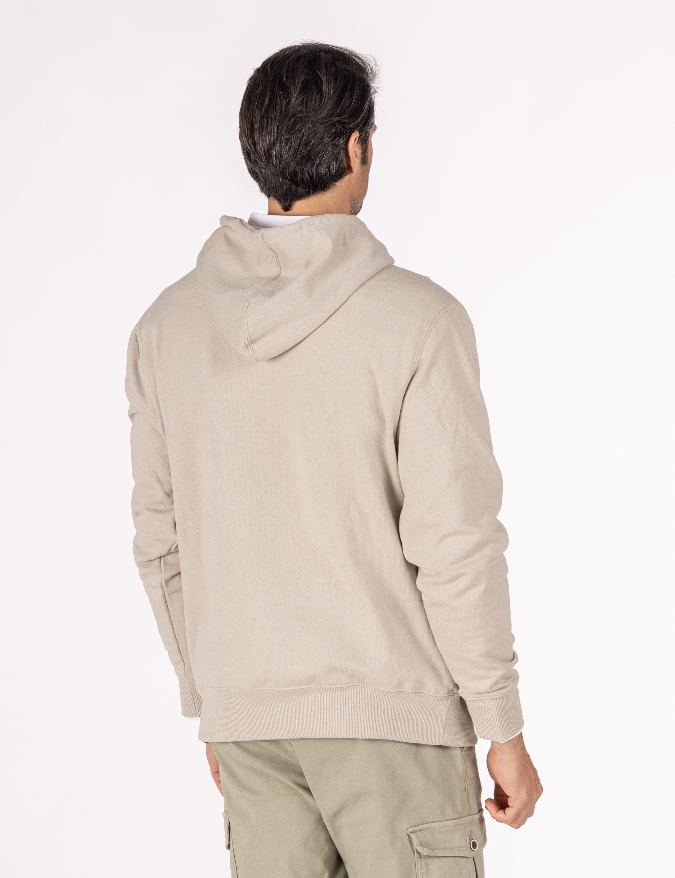 SUDADERA CANGURO CON CAPUCHA BEIGE