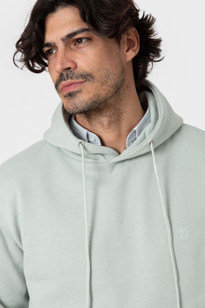 SUDADERA CANGURO CON CAPUCHA VERDE