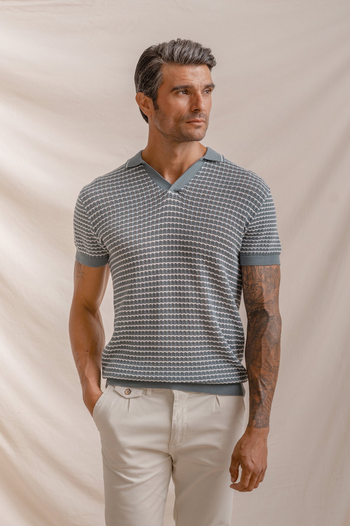 POLO MALHA ESTRUTURA VERDE