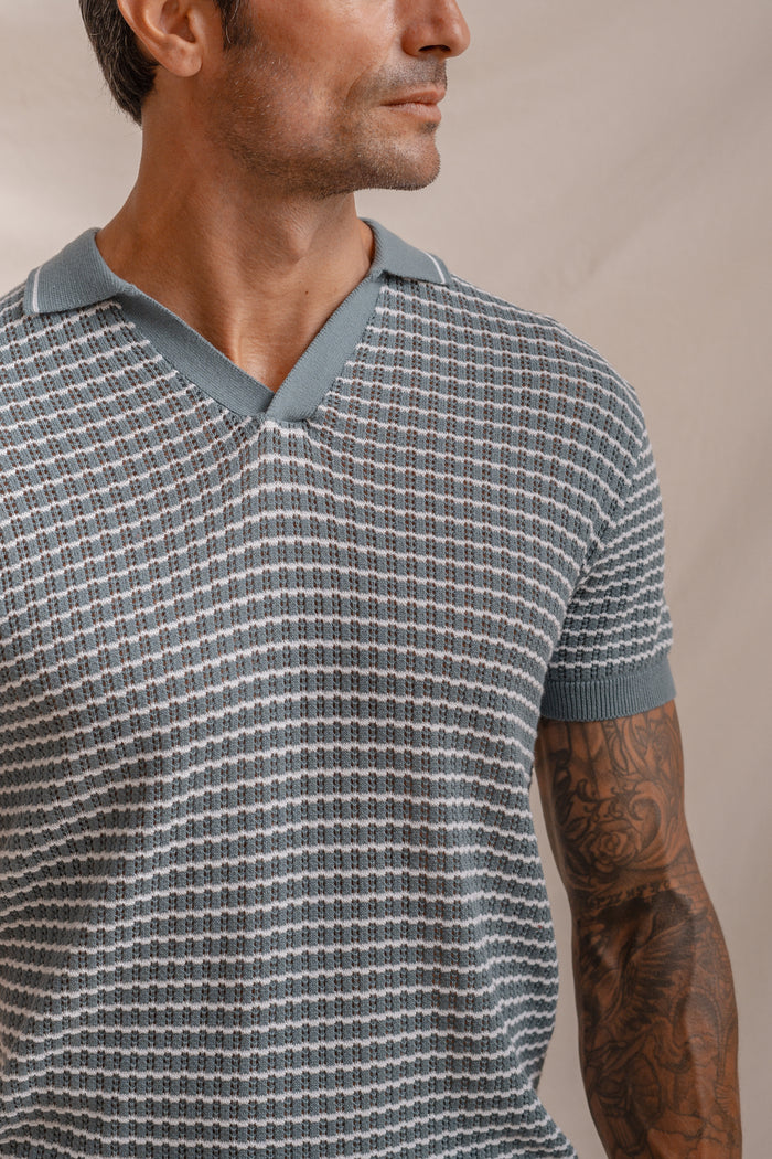 POLO TRICOT ESTRUCTURA VERDE