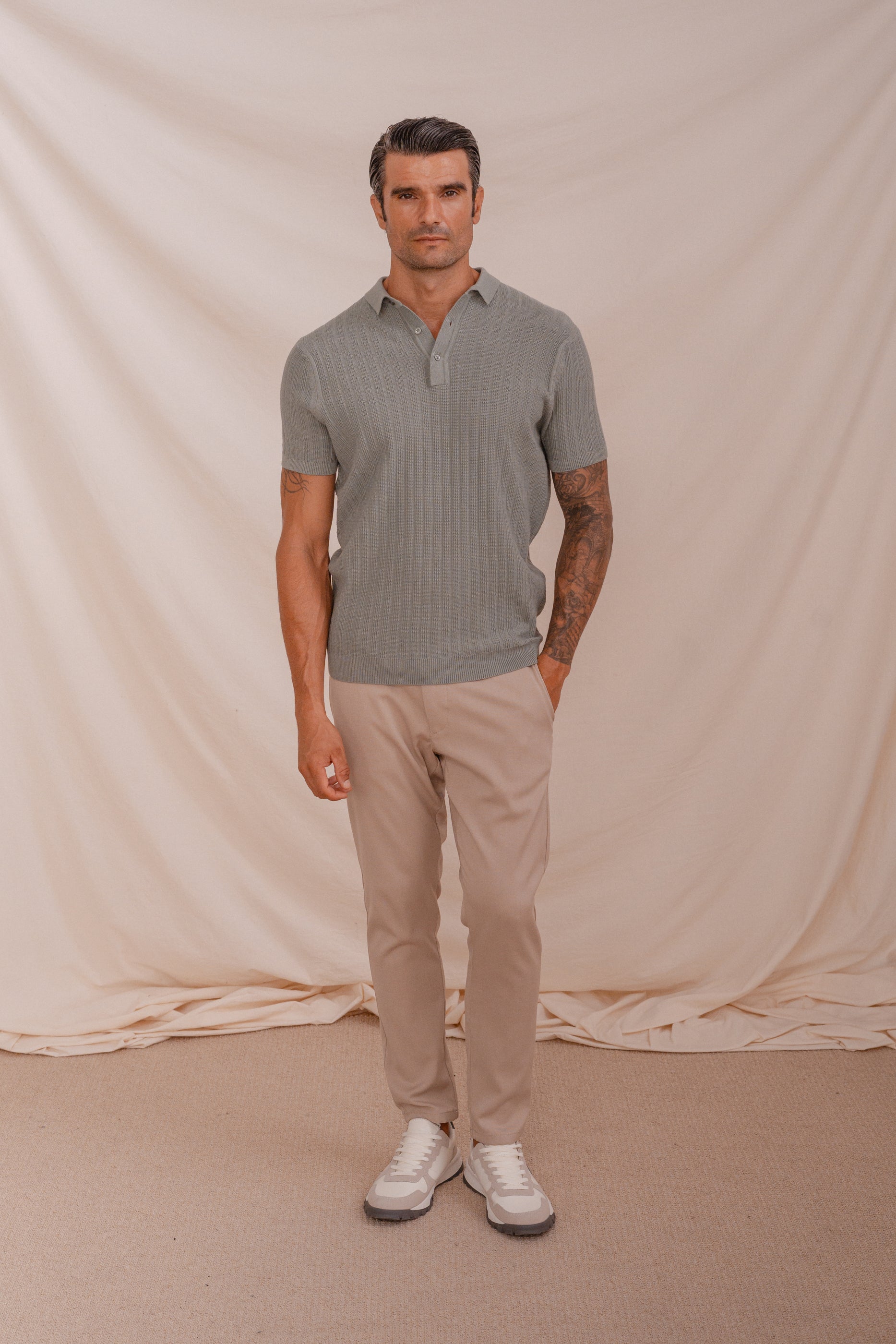 POLO TRICOT CANALÉ VERDE