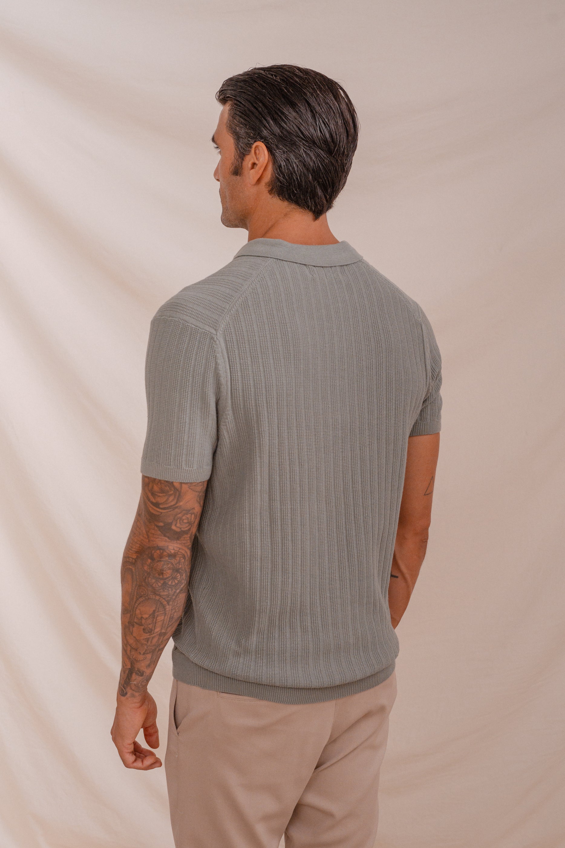 POLO TRICOT CANALÉ VERDE