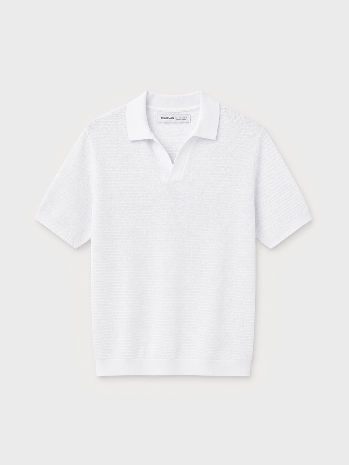 POLO TRICOT ESTRUCTURA BLANCO