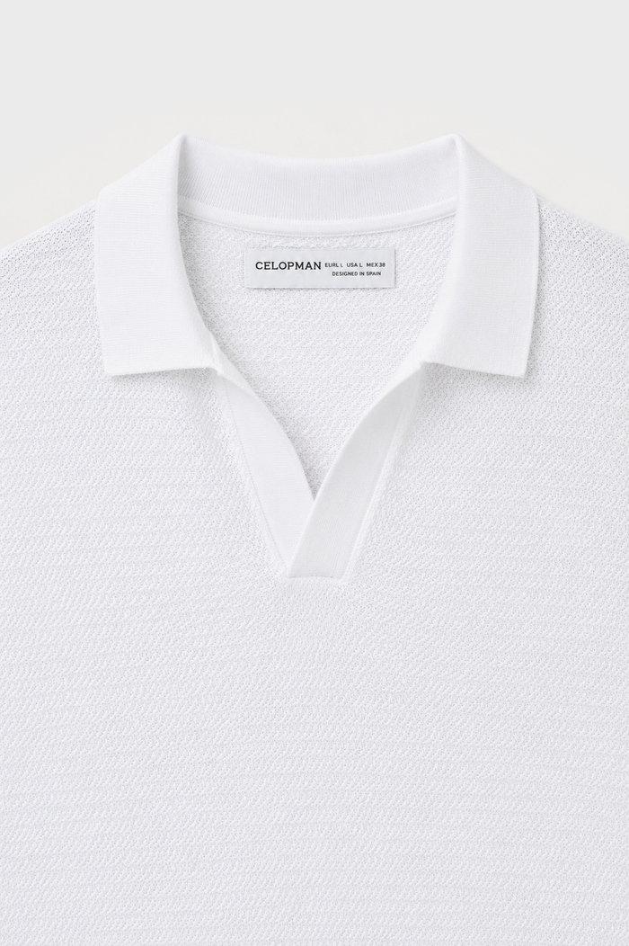 POLO TRICOT ESTRUCTURA BLANCO