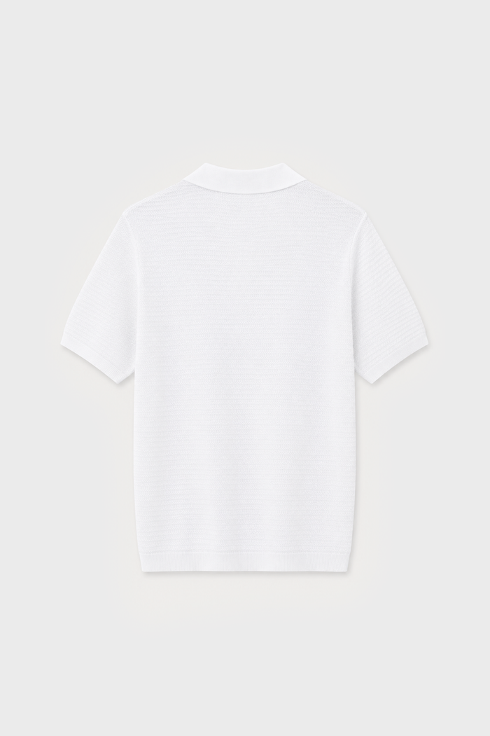 POLO TRICOT ESTRUCTURA BLANCO