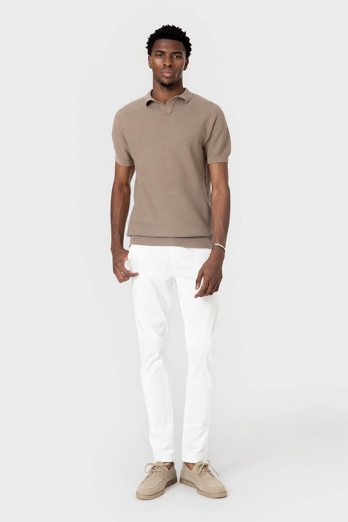 POLO TRICOT ESTRUCTURA BEIGE