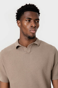 POLO TRICOT ESTRUTURA BEGE
