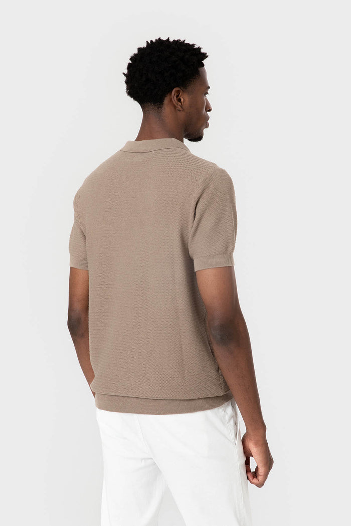 POLO TRICOT ESTRUCTURA BEIGE