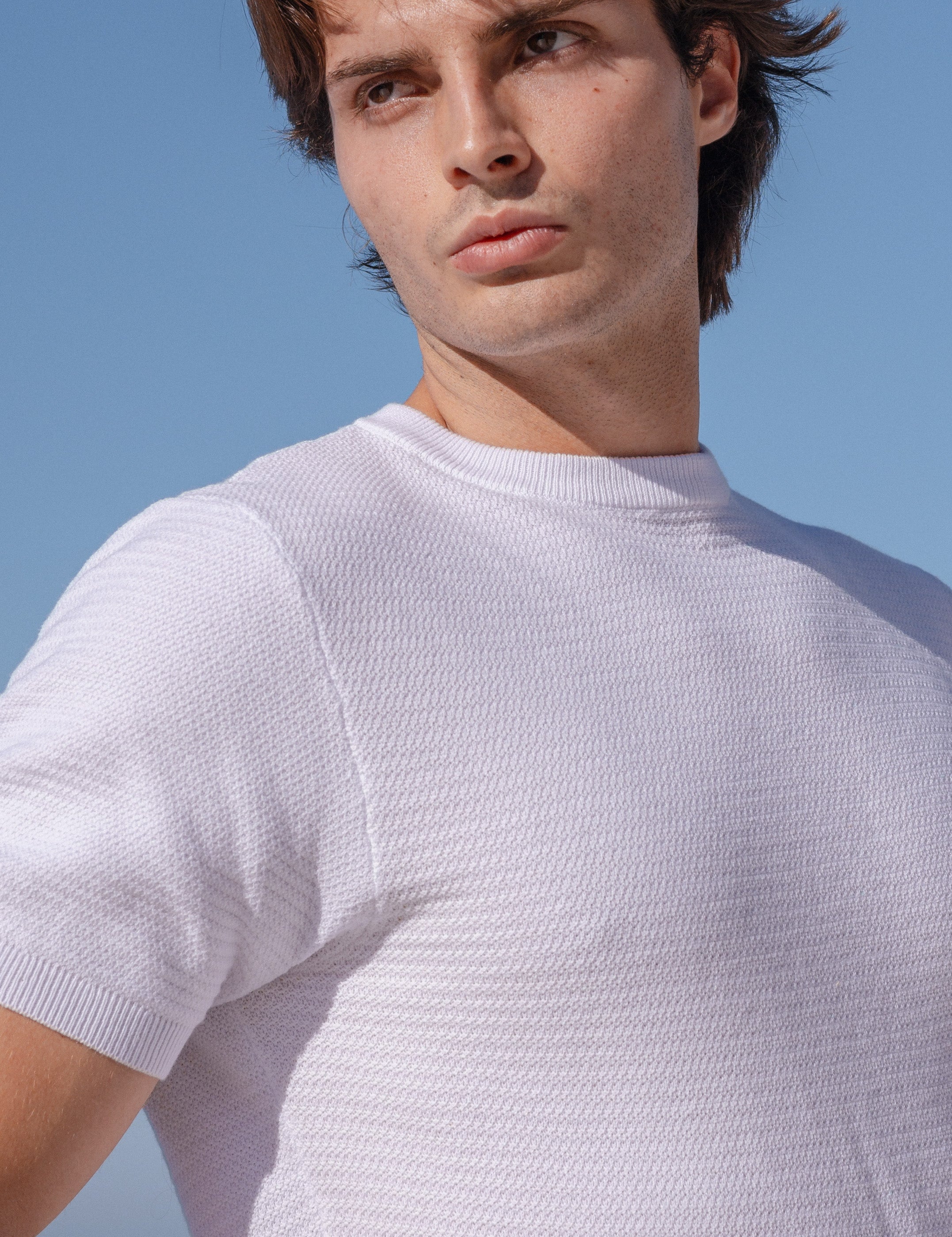 CAMISETA TRICOT ESTRUCTURA BLANCA