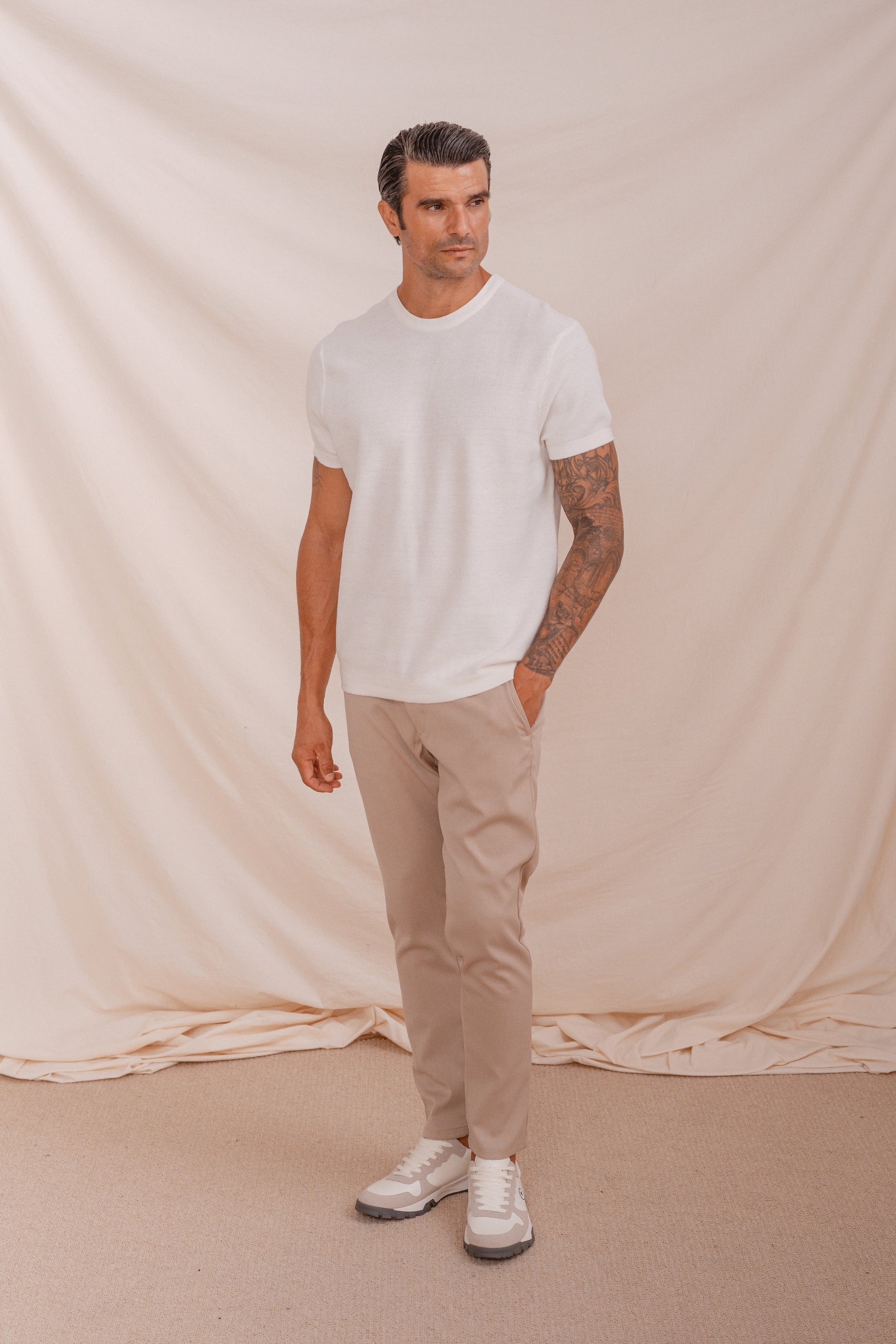 CAMISETA TRICOT ESTRUCTURA BLANCA