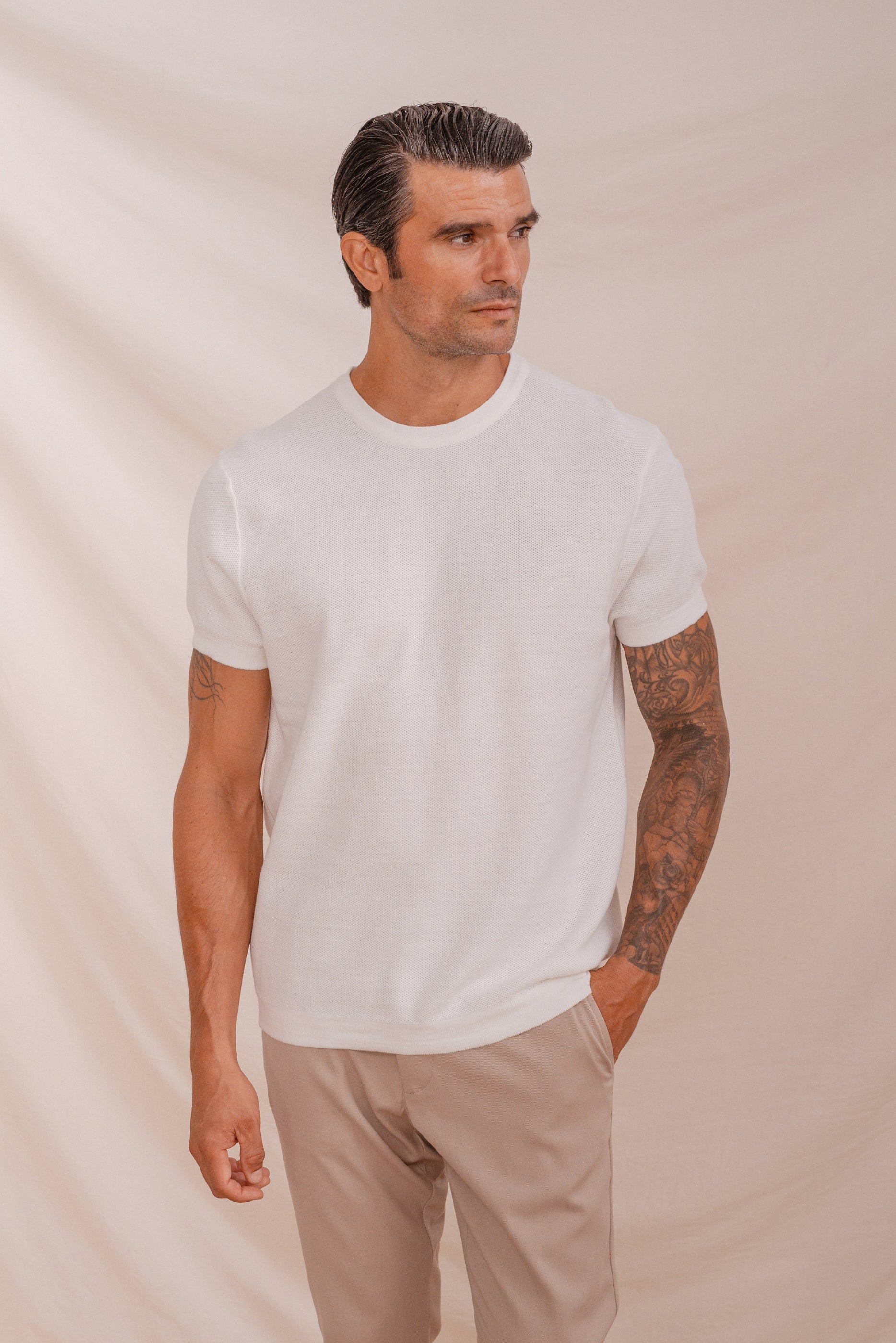 CAMISETA TRICOT ESTRUCTURA BLANCA
