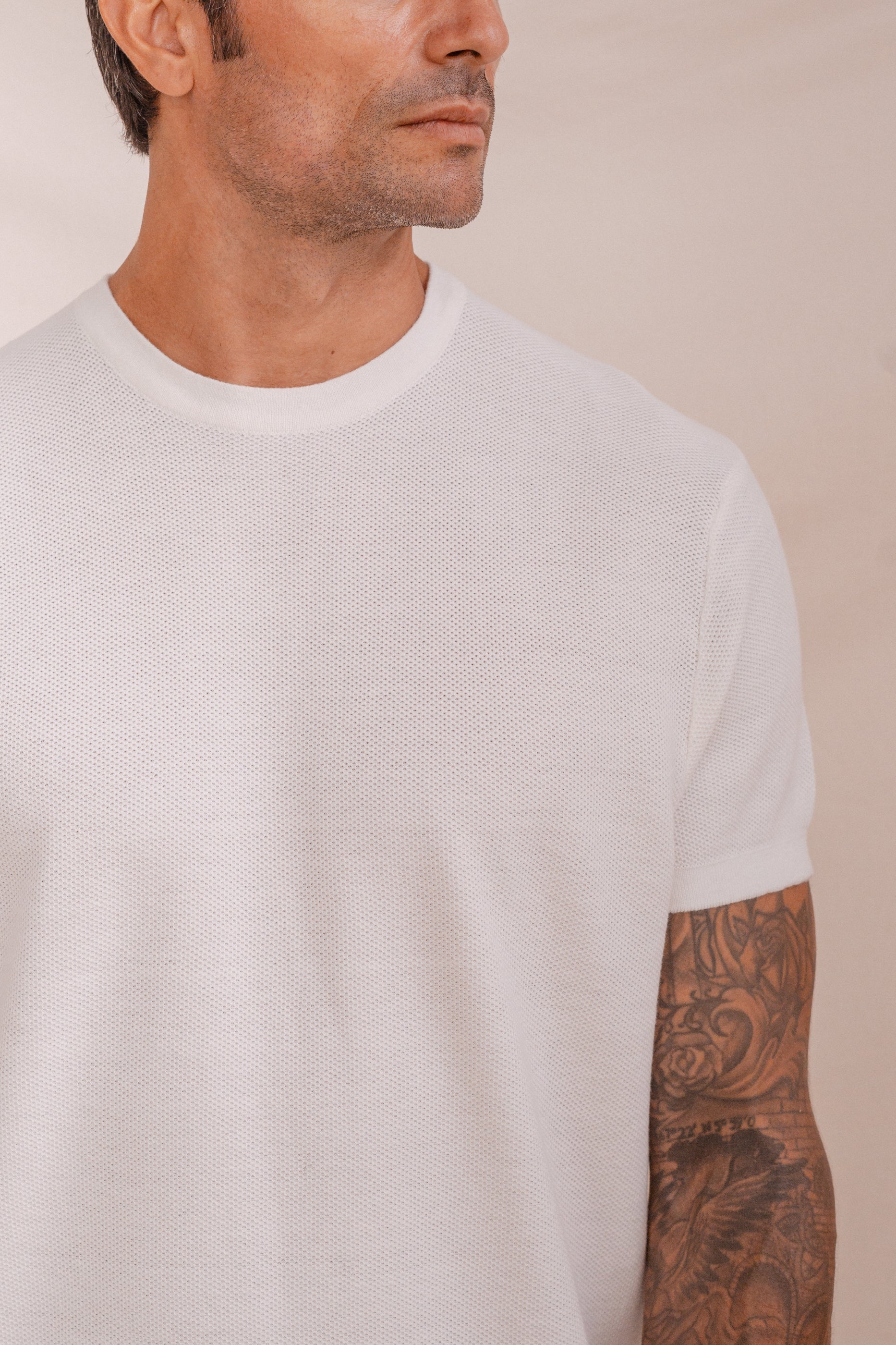 CAMISETA TRICOT ESTRUCTURA BLANCA