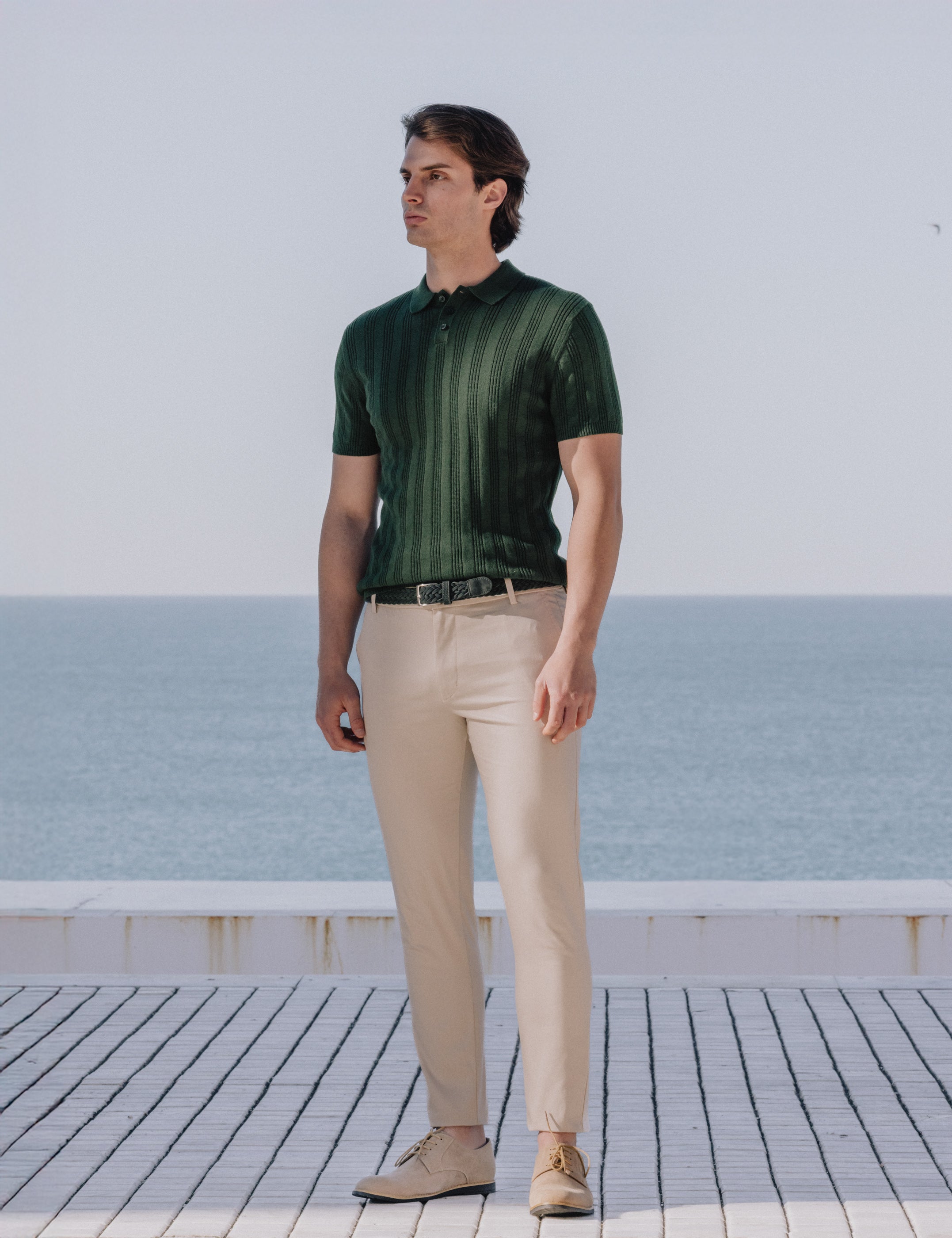 POLO TRICOT ESTRUCTURA VERDE