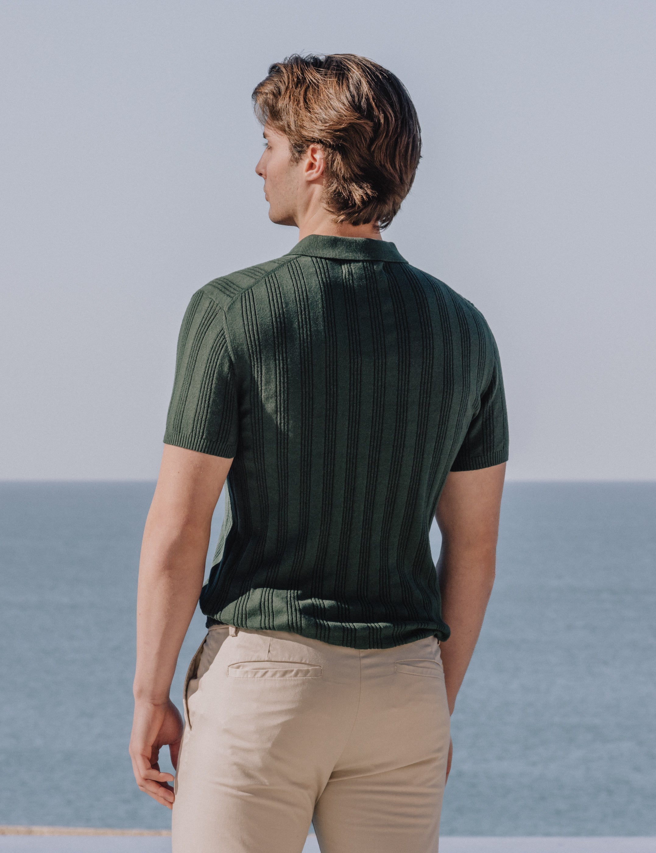 POLO TRICOT ESTRUCTURA VERDE