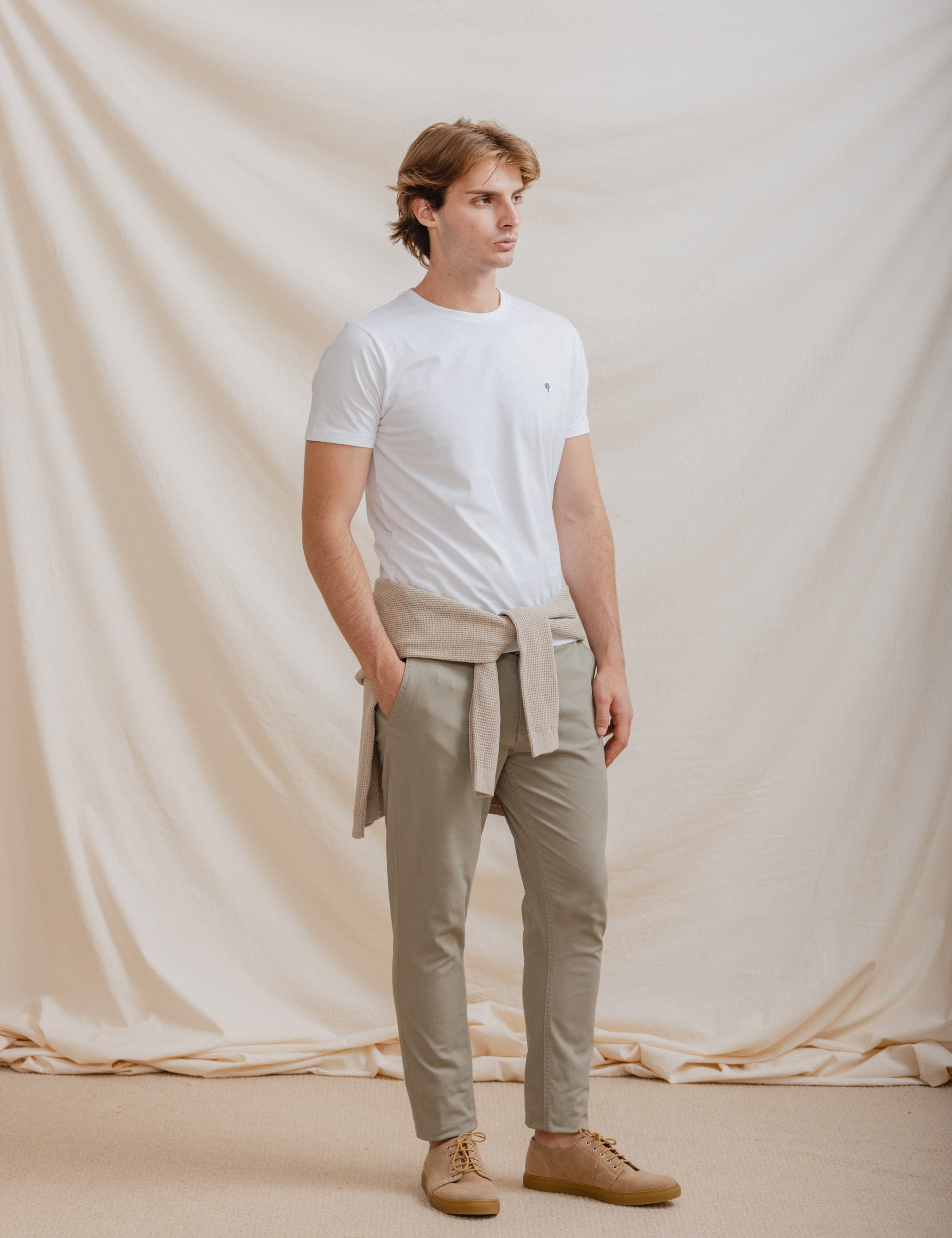 JERSEY ESTRUCTURA CUADRILLÉ BEIGE
