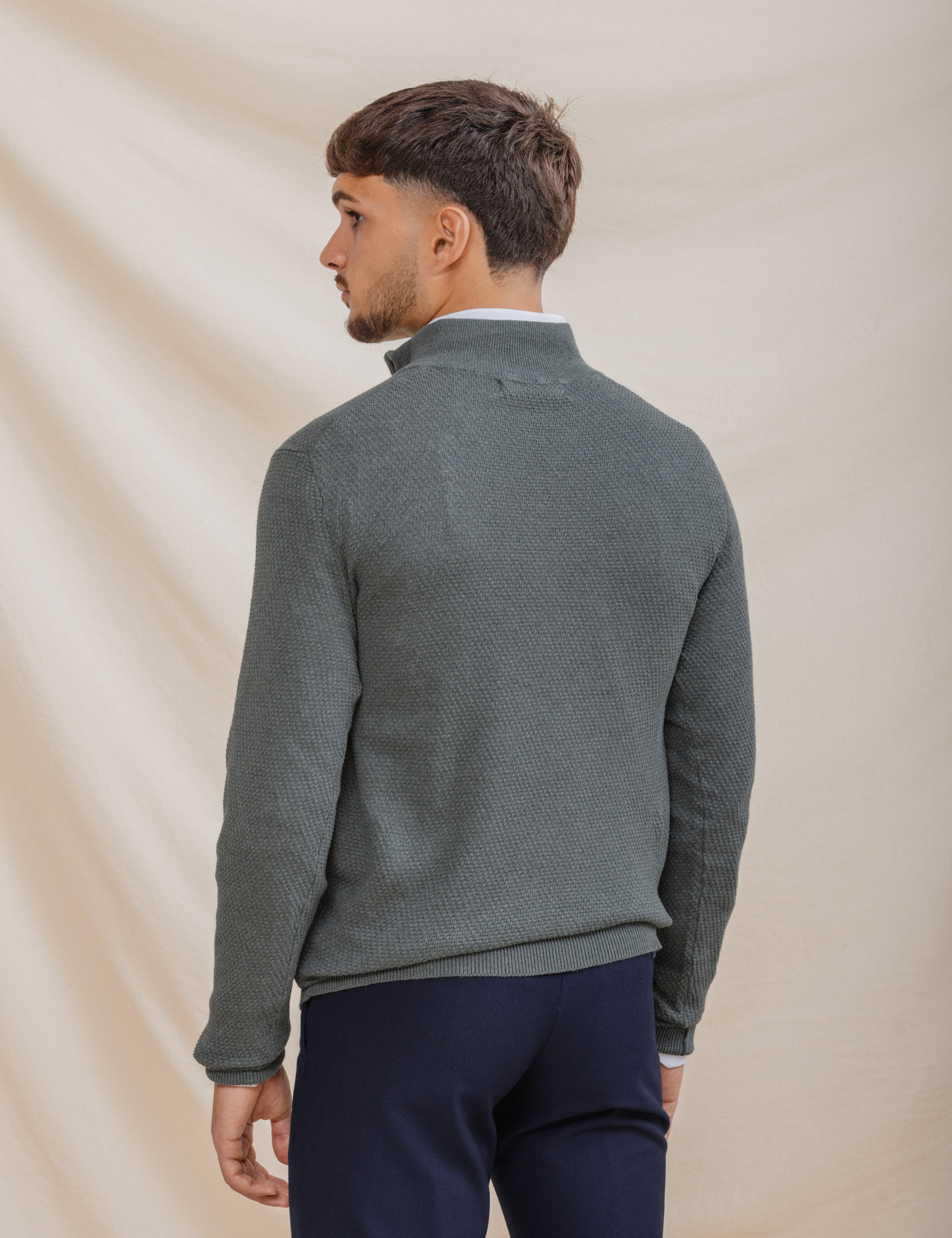 JERSEY CUELLO CHIMENEA CREMALLERA VERDE