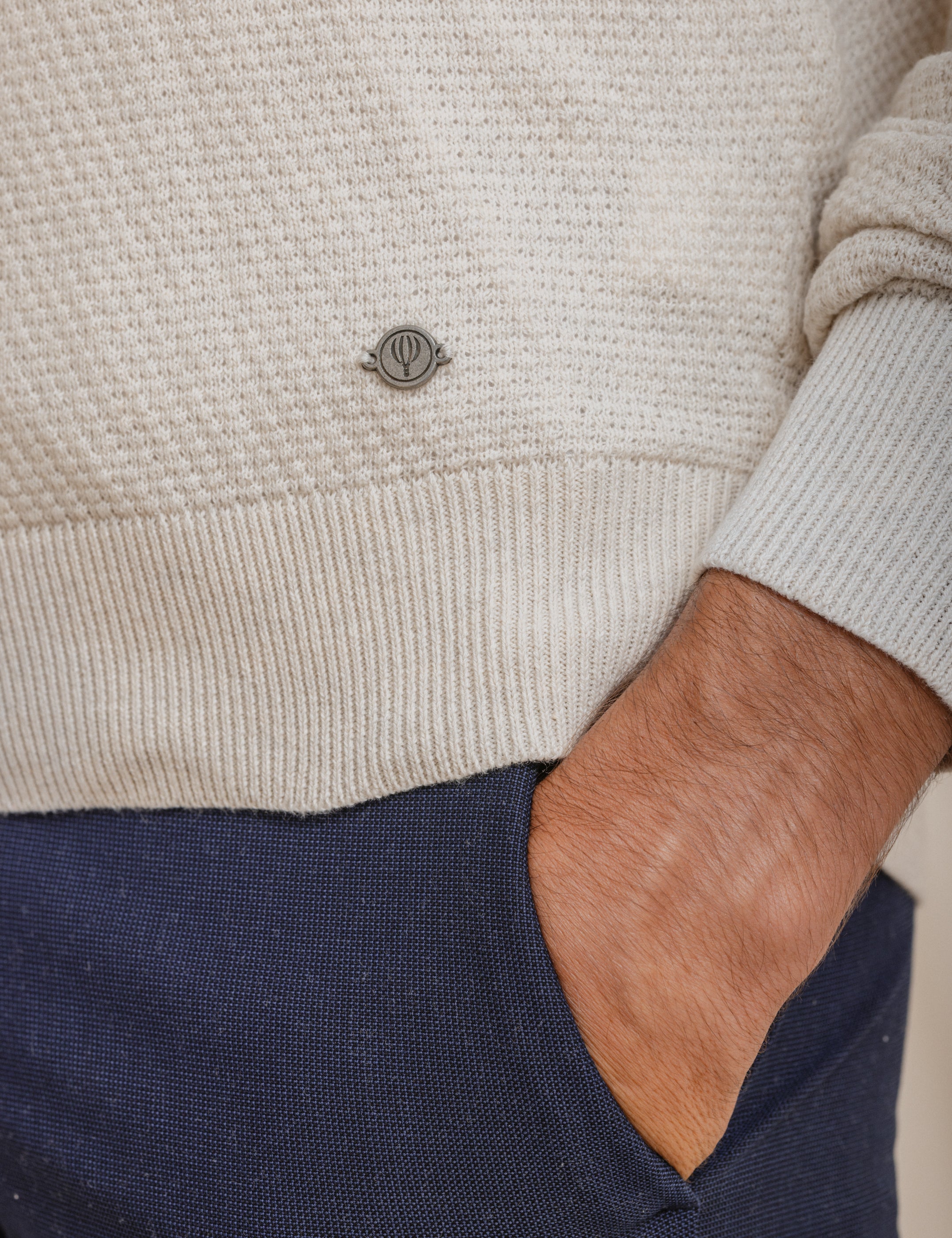 JERSEY CUELLO CHIMENEA CREMALLERA BEIGE