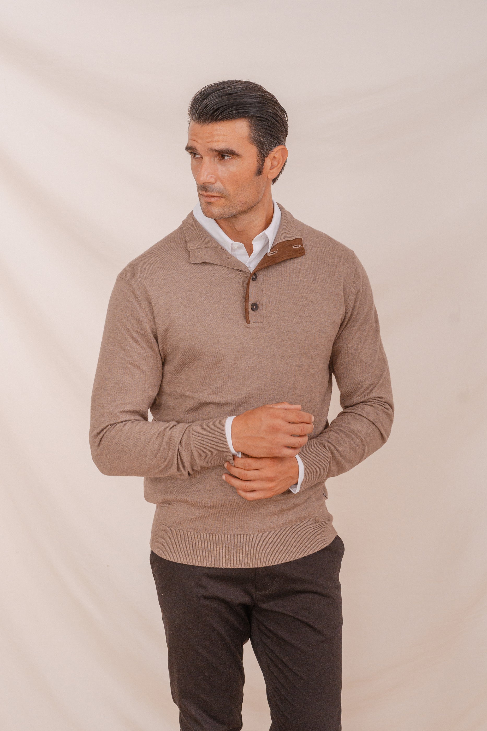 JERSEY CUELLO POLO VIVOS BEIGE