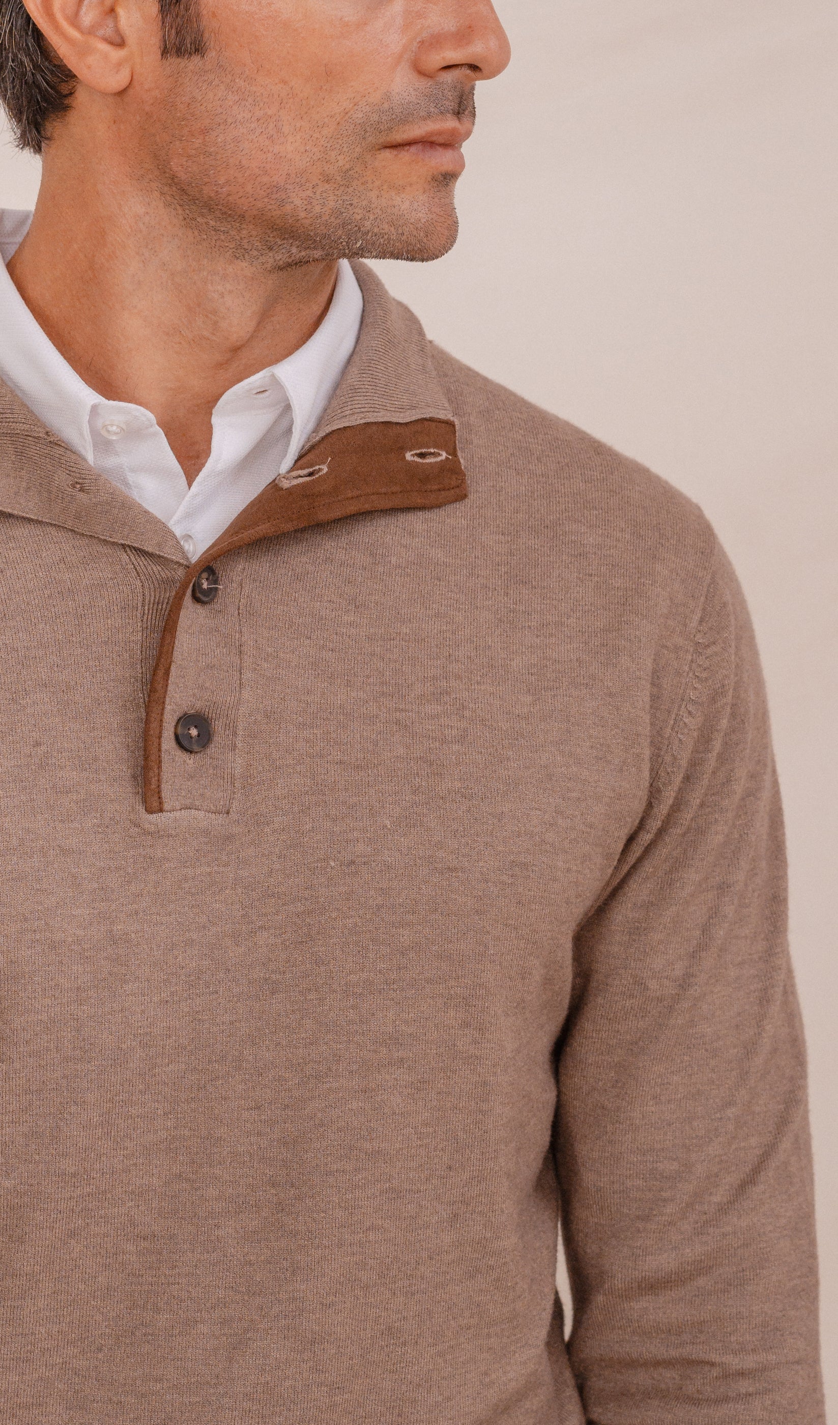 JERSEY CUELLO POLO VIVOS BEIGE