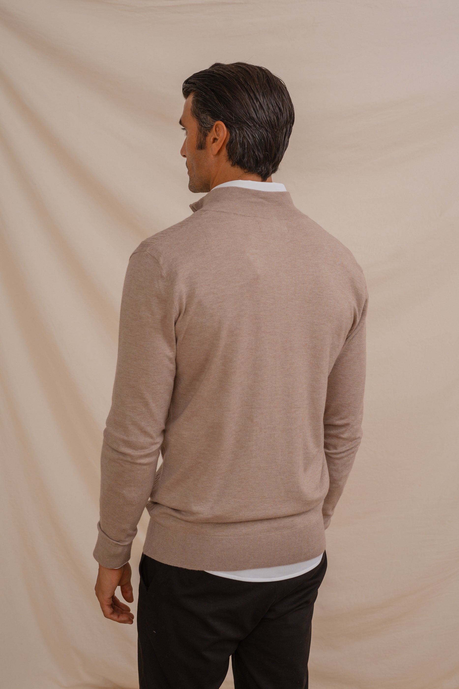 JERSEY CREMALLERA NUDOS BEIGE
